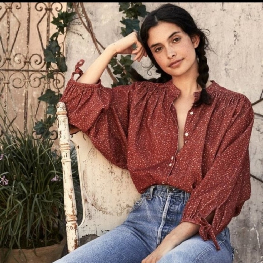 Doen O'Keefe wildflower corduroy blouse